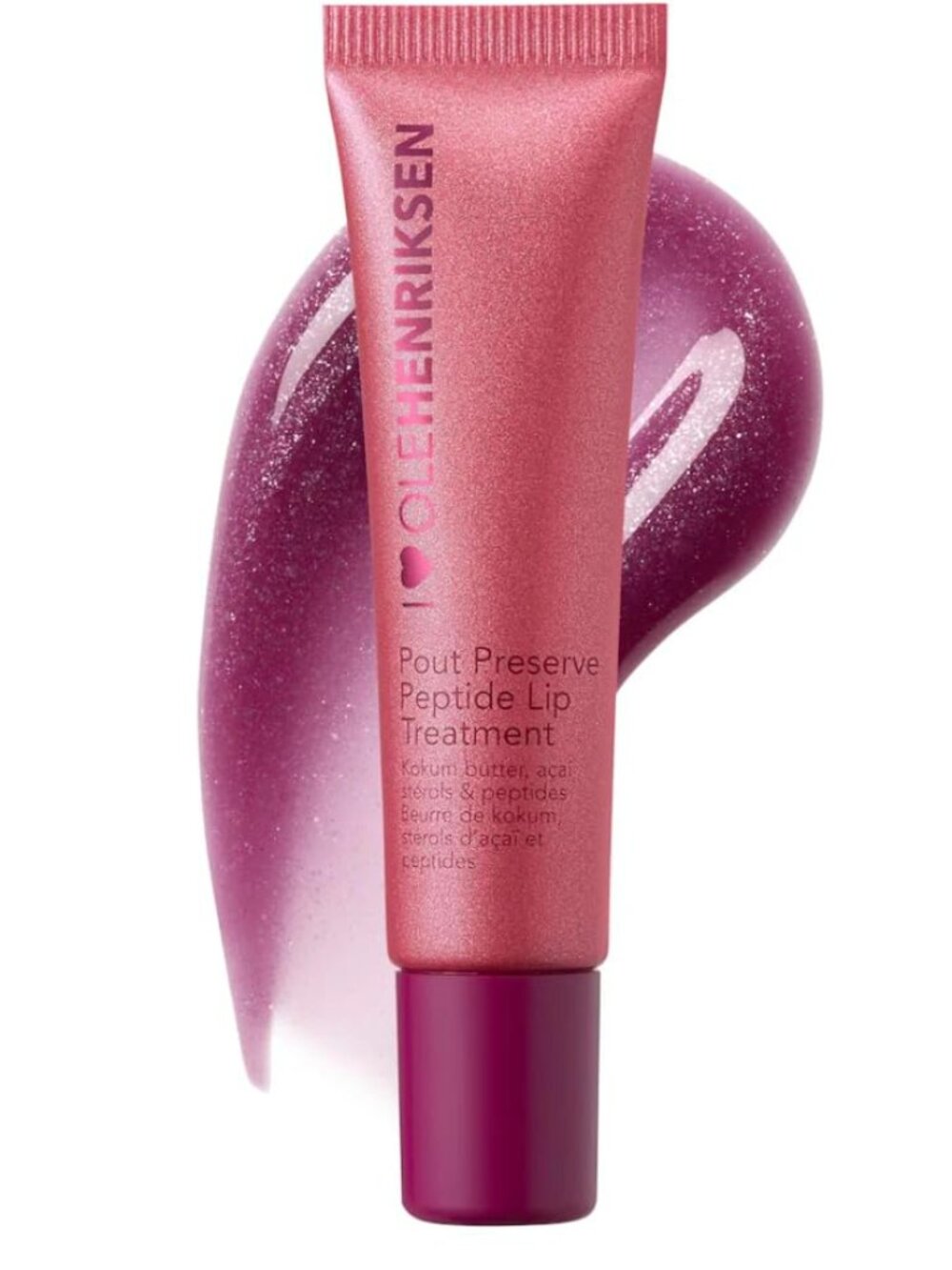 New Ole Henriksen Pout Preserve Hydrating Peptide Lip Treatment lingonberry